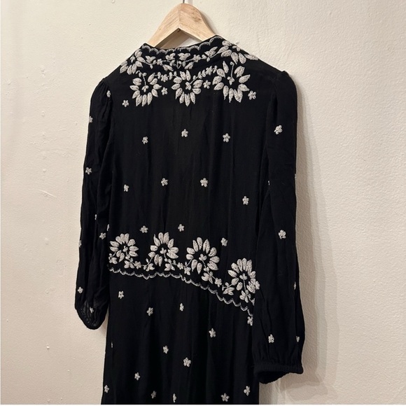 Free People Embroidered Floral Boho Fable Gauzy Midi Maxi Dress - Picture 4 of 9